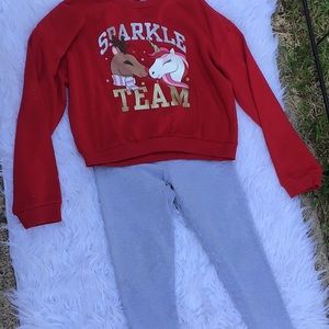 Christmas crop top and leggings